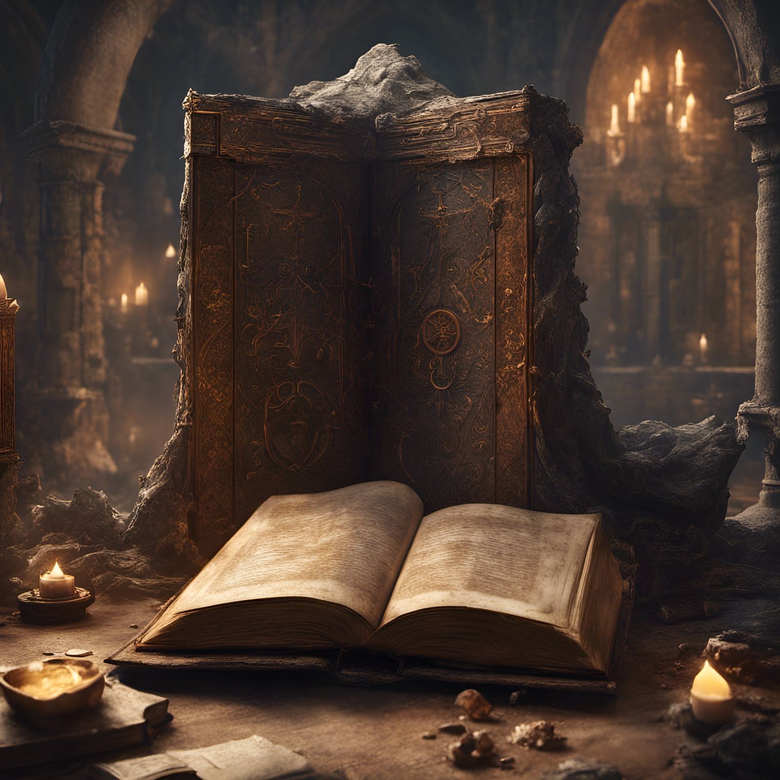 Enormous Ancient Book in Medieval Fantasy Art