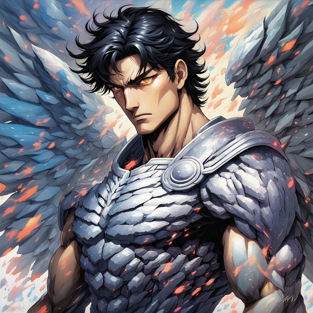 Hyperdetailed Archangel in Anime Comic Art Style