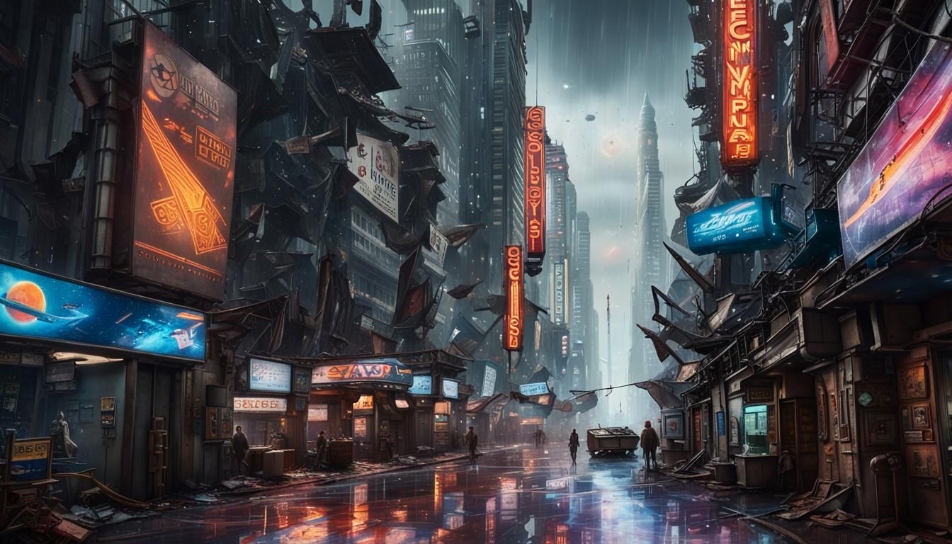 Dystopian Space Travel Agency on Metropolis Street