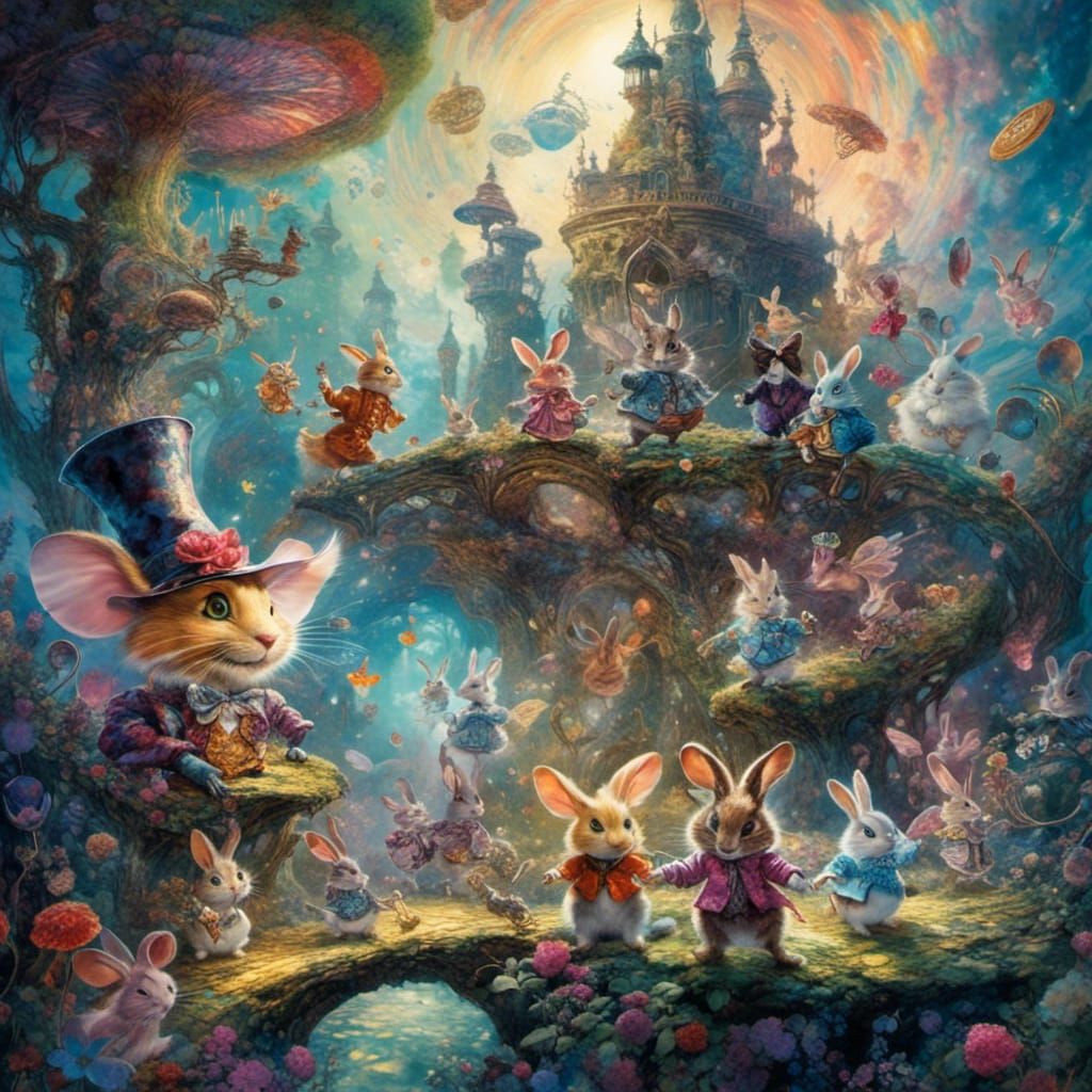 Alice in Wonderland: Cosmic Psychedelic Dreamscape