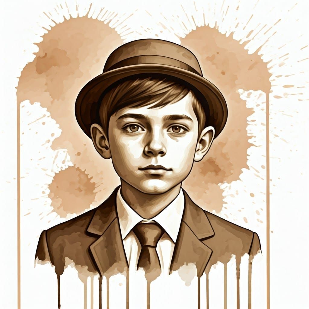 Retro-Style Portrait of a Young Gentleman in Sepia