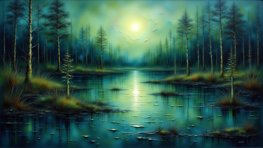 Nightmare Visions From a Scottish Lake: Impasto Painting