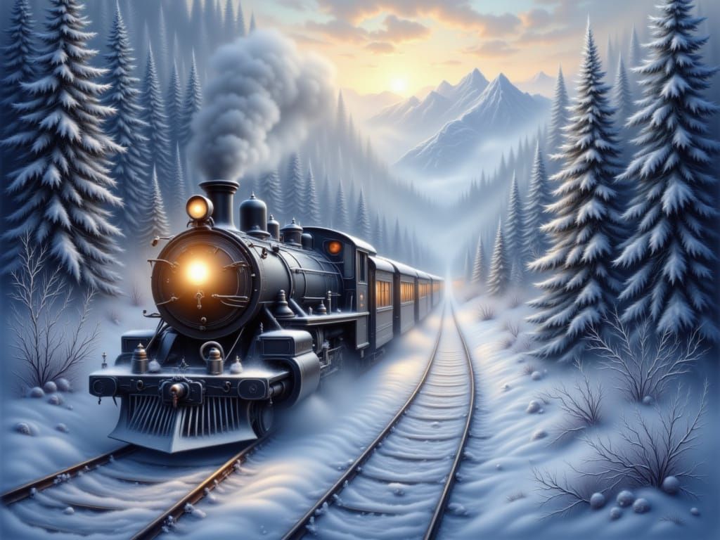 Traveling through snowy Mountains