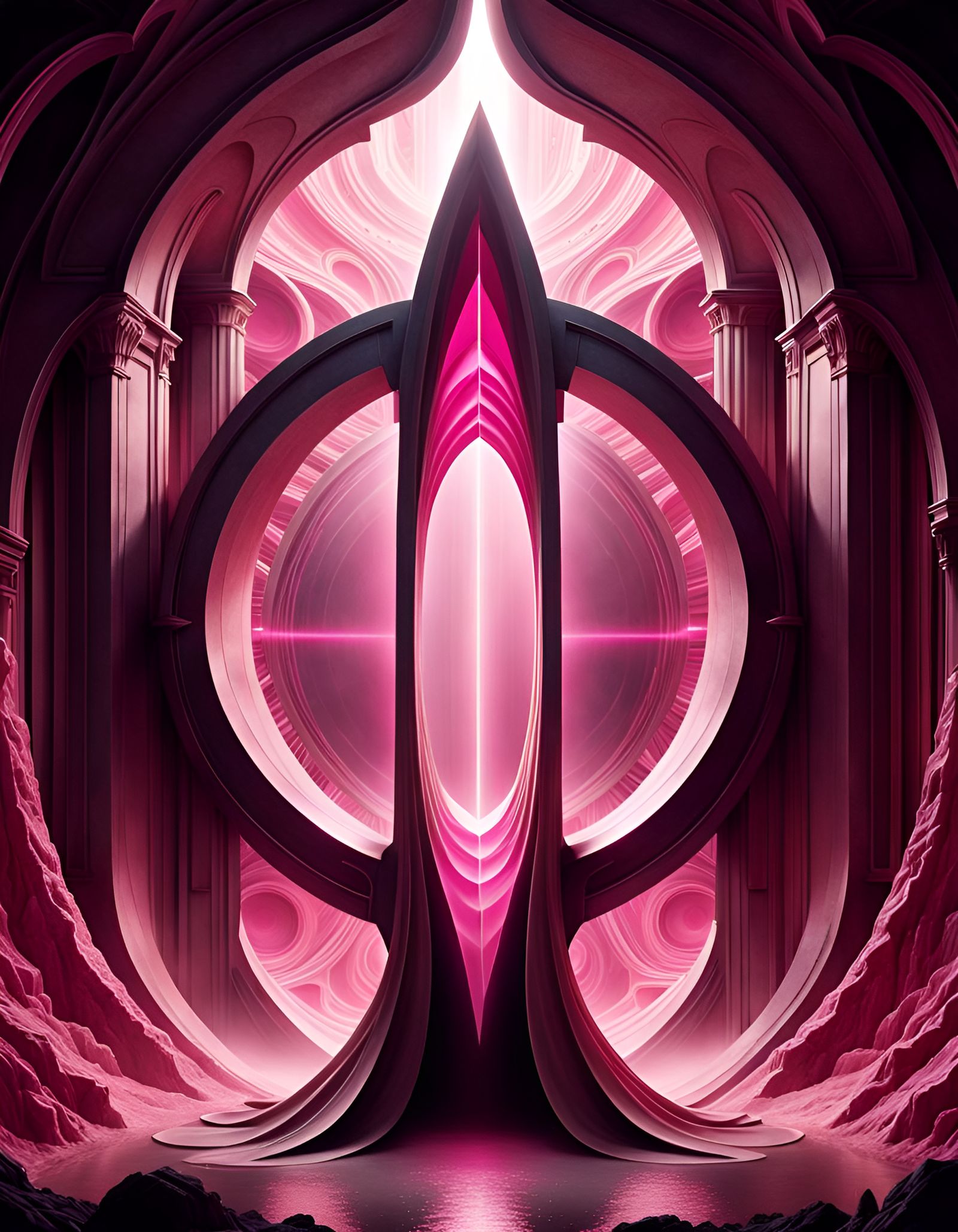 Hyperrealistic Portal Between Fantasy Worlds in 3D