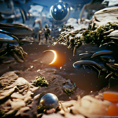 Alien Planet Landscape in Sci-Fi Style