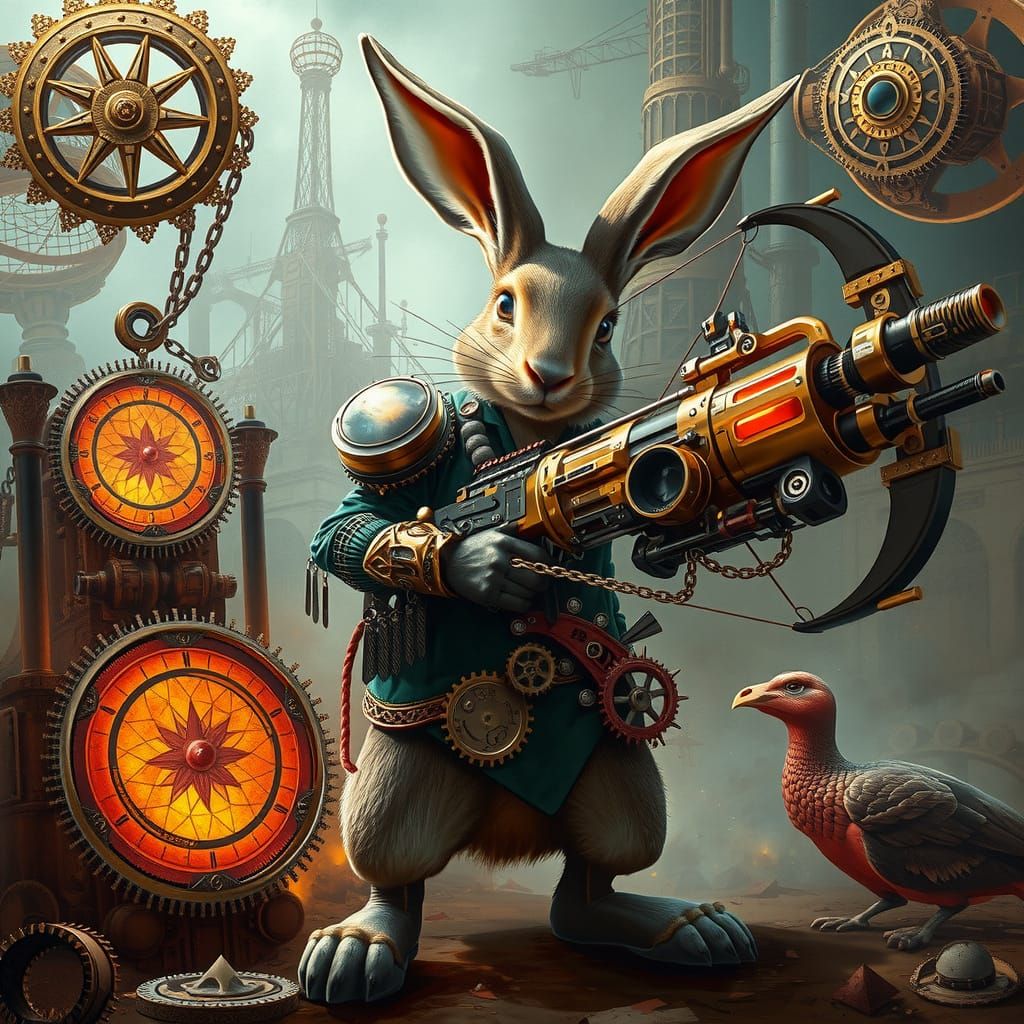 Steampunk Hare Heroically Fights Moral Decay