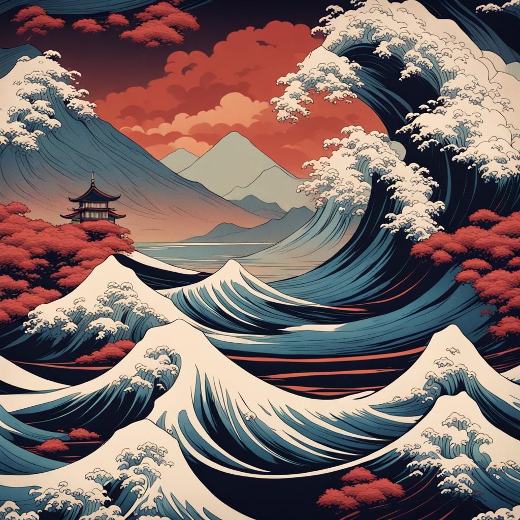 Retro Japanese Wave Illustration: Artstation Quality