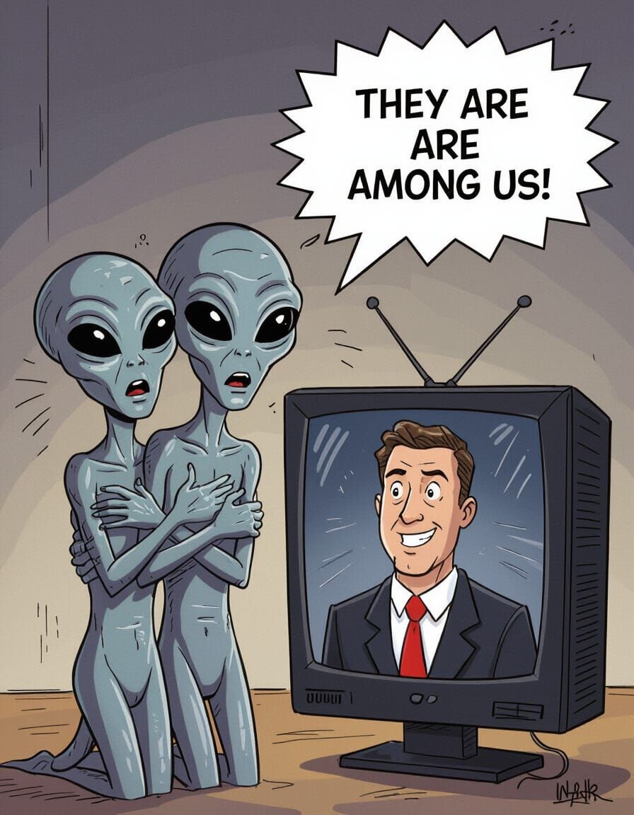 Frightened Aliens React to Human Broadcast