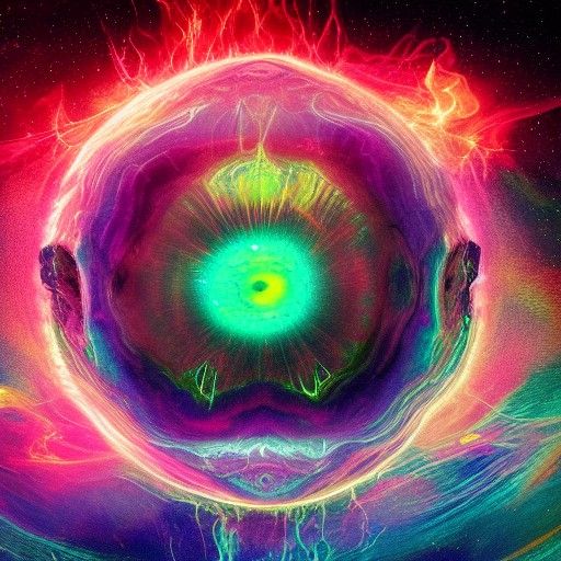 Holographic Eldritch Supernova Astral Cosmic Illustration