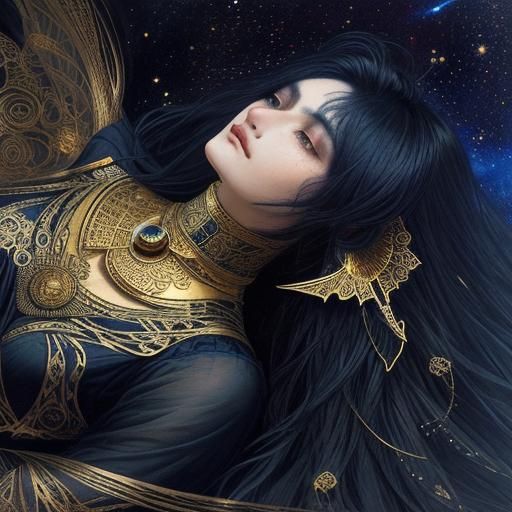 Cyborg Egyptian Princess with Mirrored Reflection