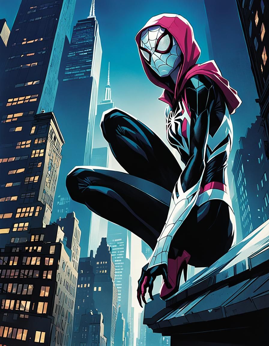 Spider Gwen Comic Book Art in NYC