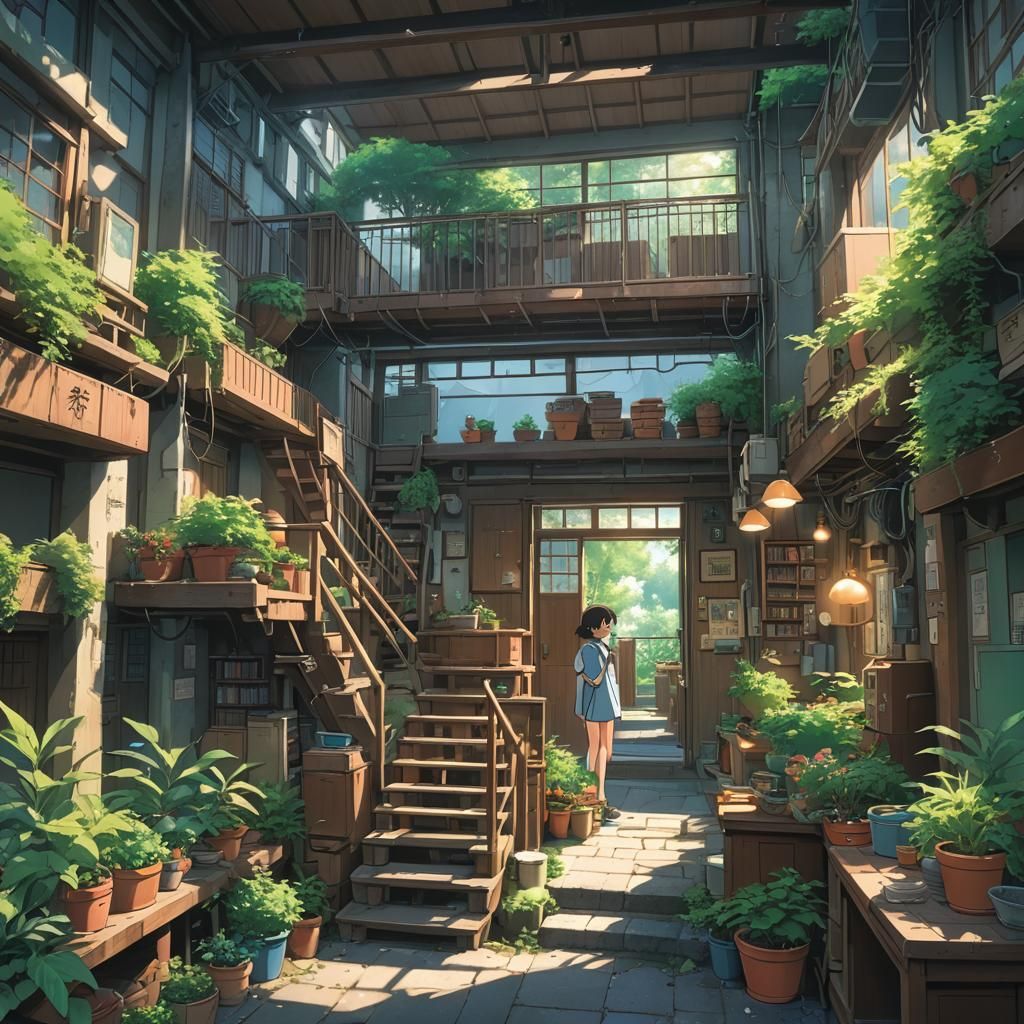 Anime Key Visual in Studio Ghibli Style