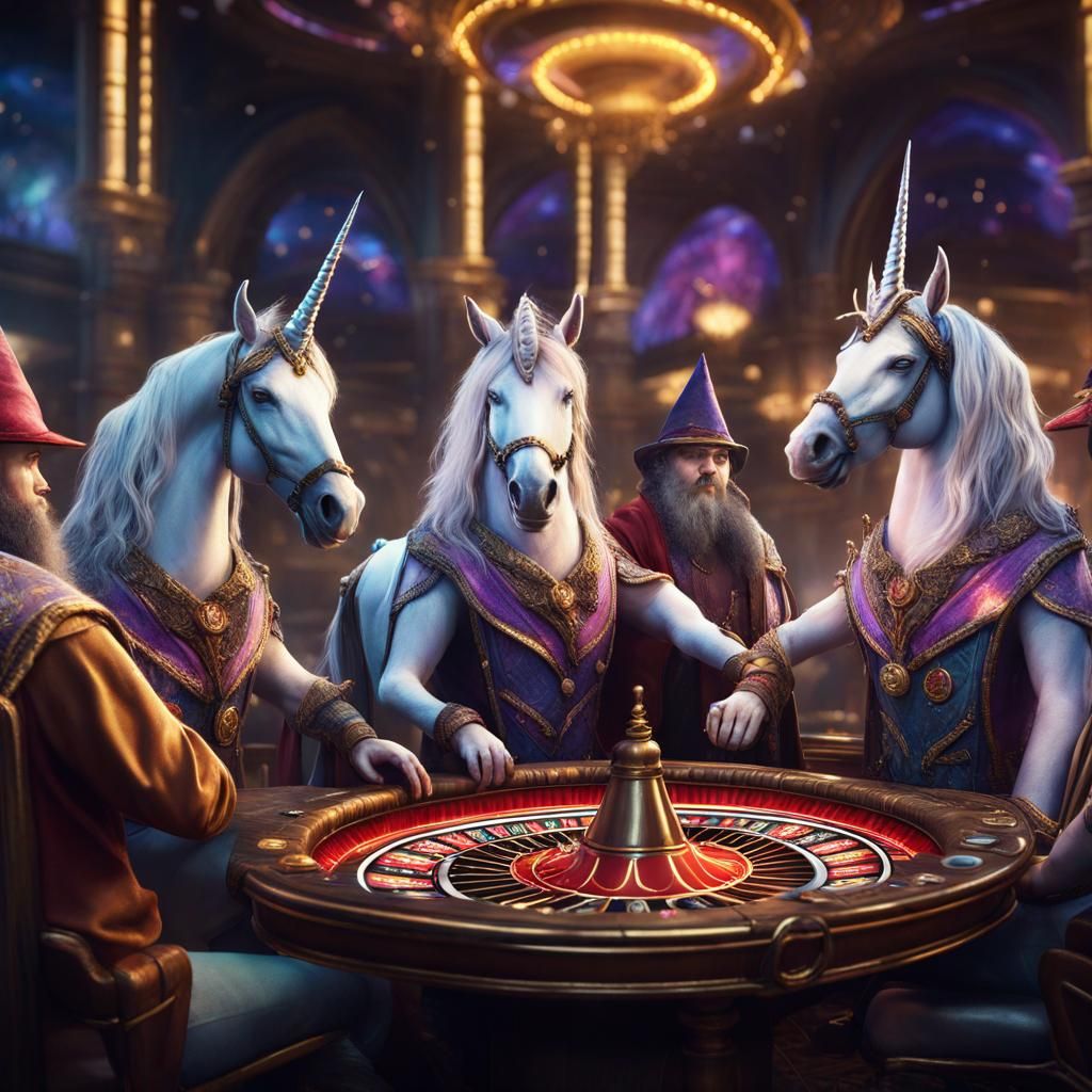 Unicorns and Wizards Gamble: Fantasy Concept Art