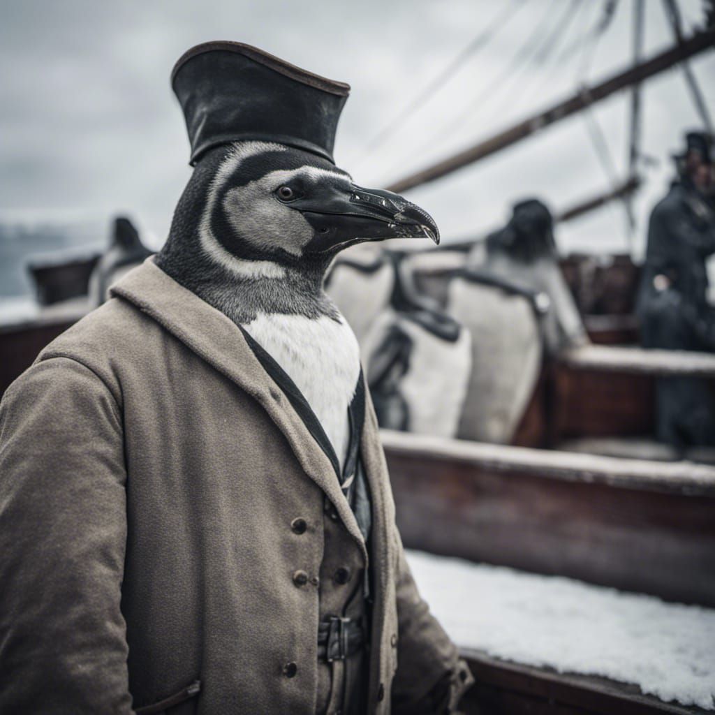 Penguin Pirate Captain Portrait