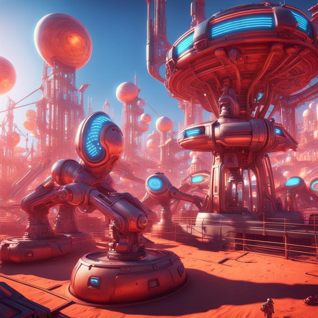 Futuristic Martian Amusement Park in 2099