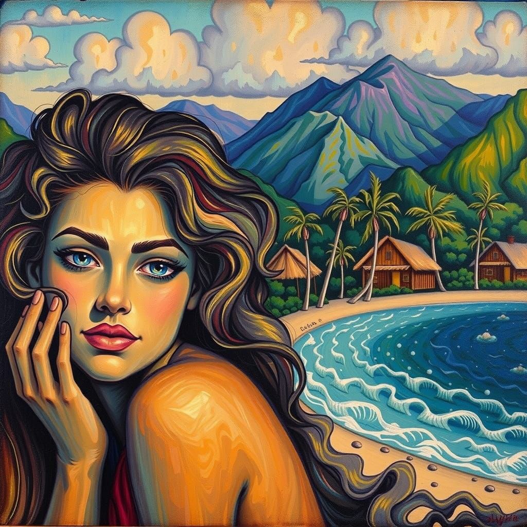 Exotic Island Goddess with Luxurious Locks