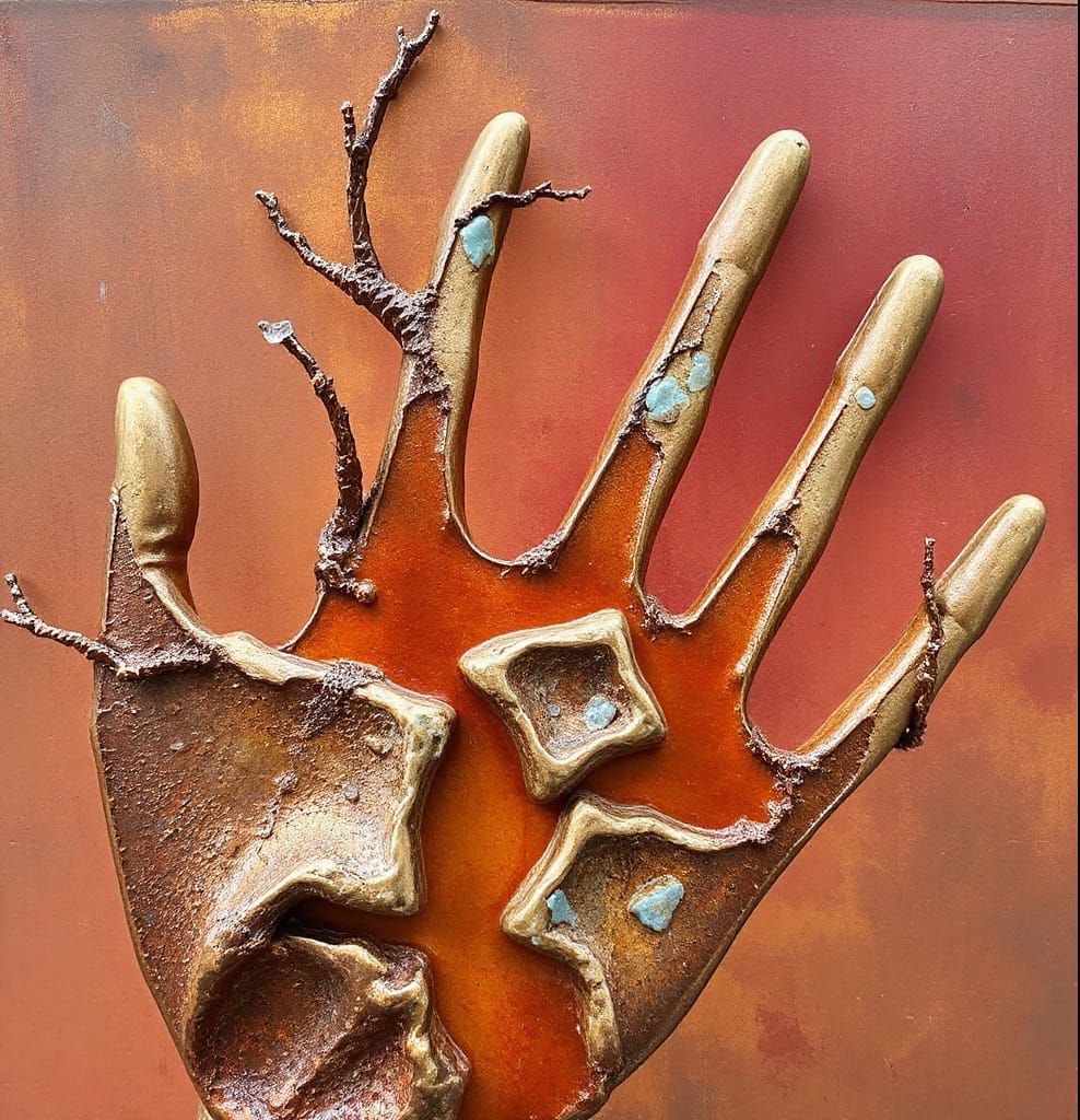 Surreal Abstract in Bronze, Rust and Sanguine