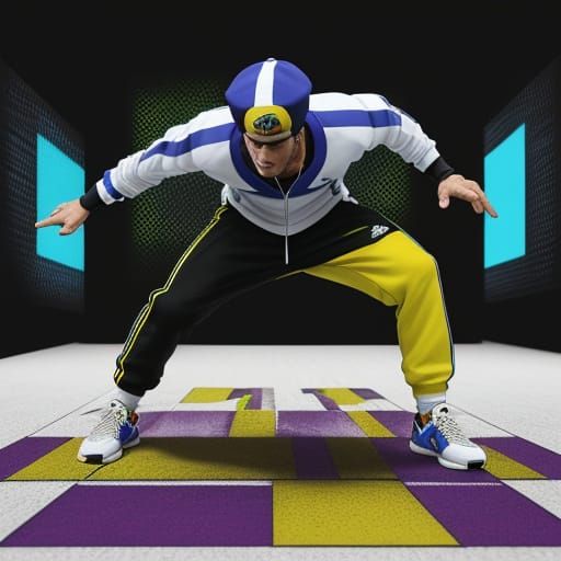 1980s Breakdancing Toy Figure in Box