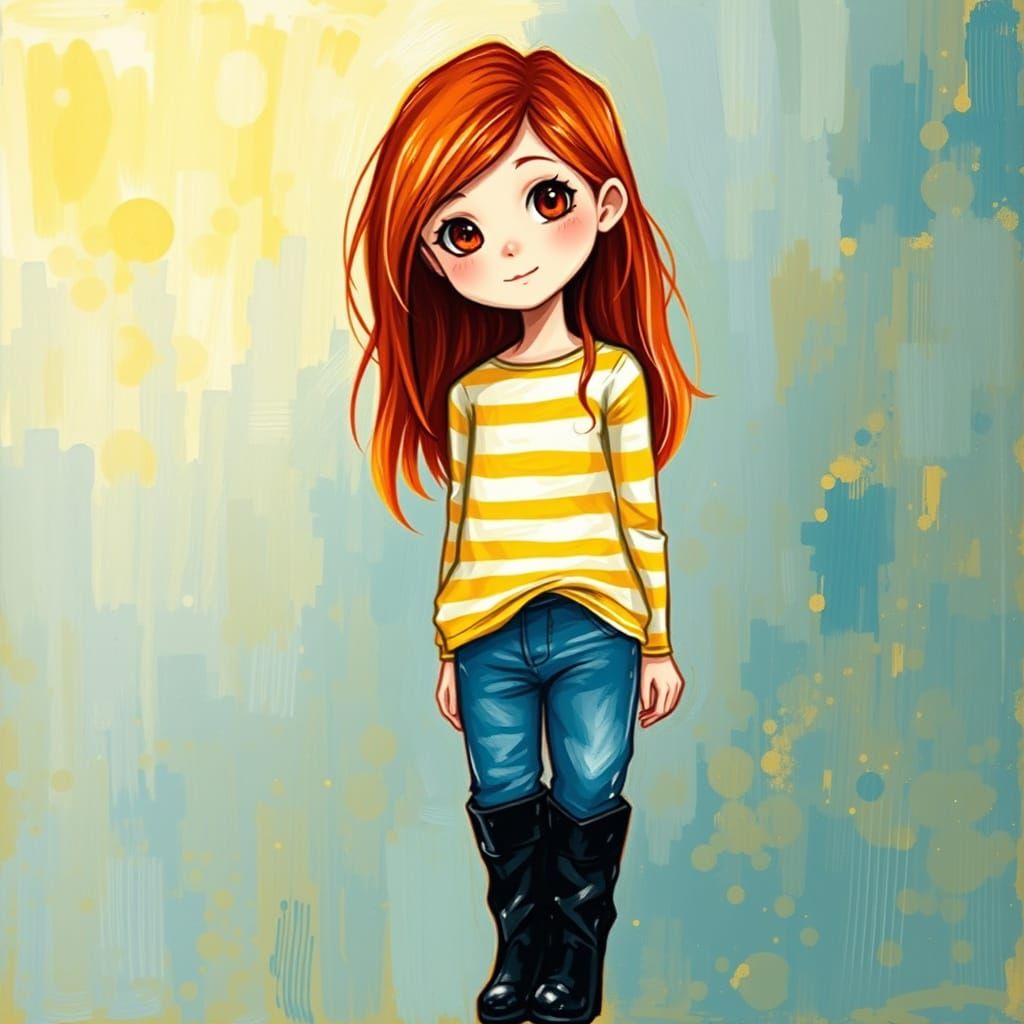 Charming Storybook Girl in Golden Hour Light