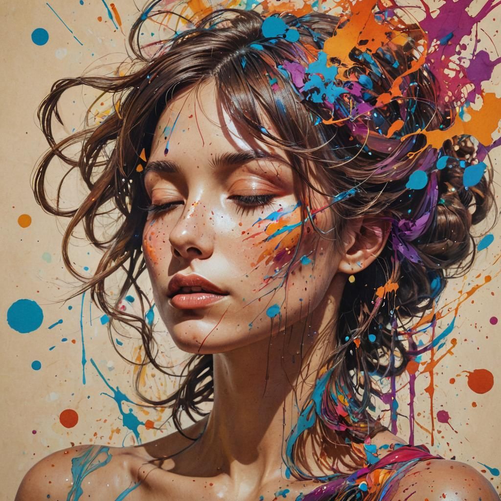 Radiant Figure Shatters World in Surreal Portrait