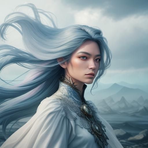 Wind Genasi in Surrealist Dreamscape: Fantasy Art