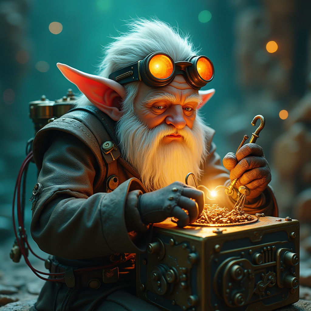 Bearded Tinkerer in Steampunk Mech