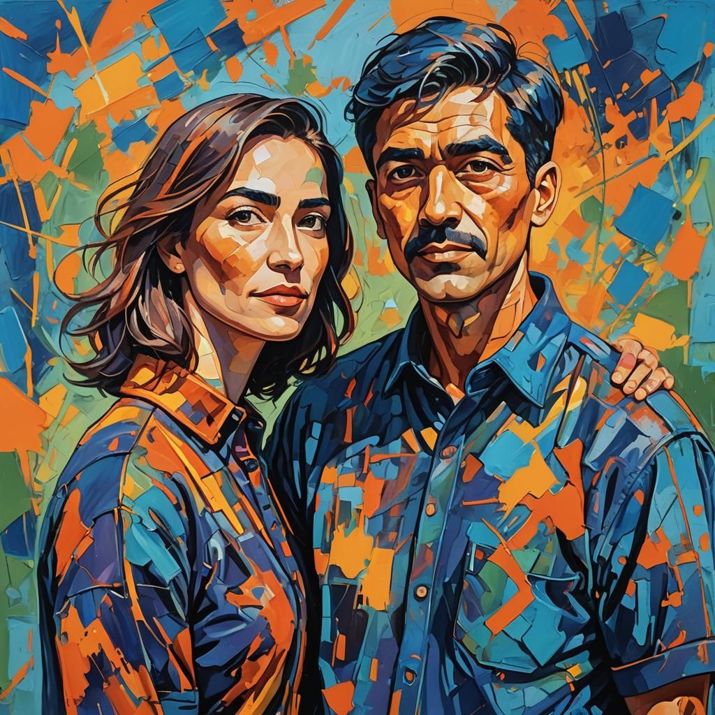 Vibrant Abstract Portrait in Fauvism Style