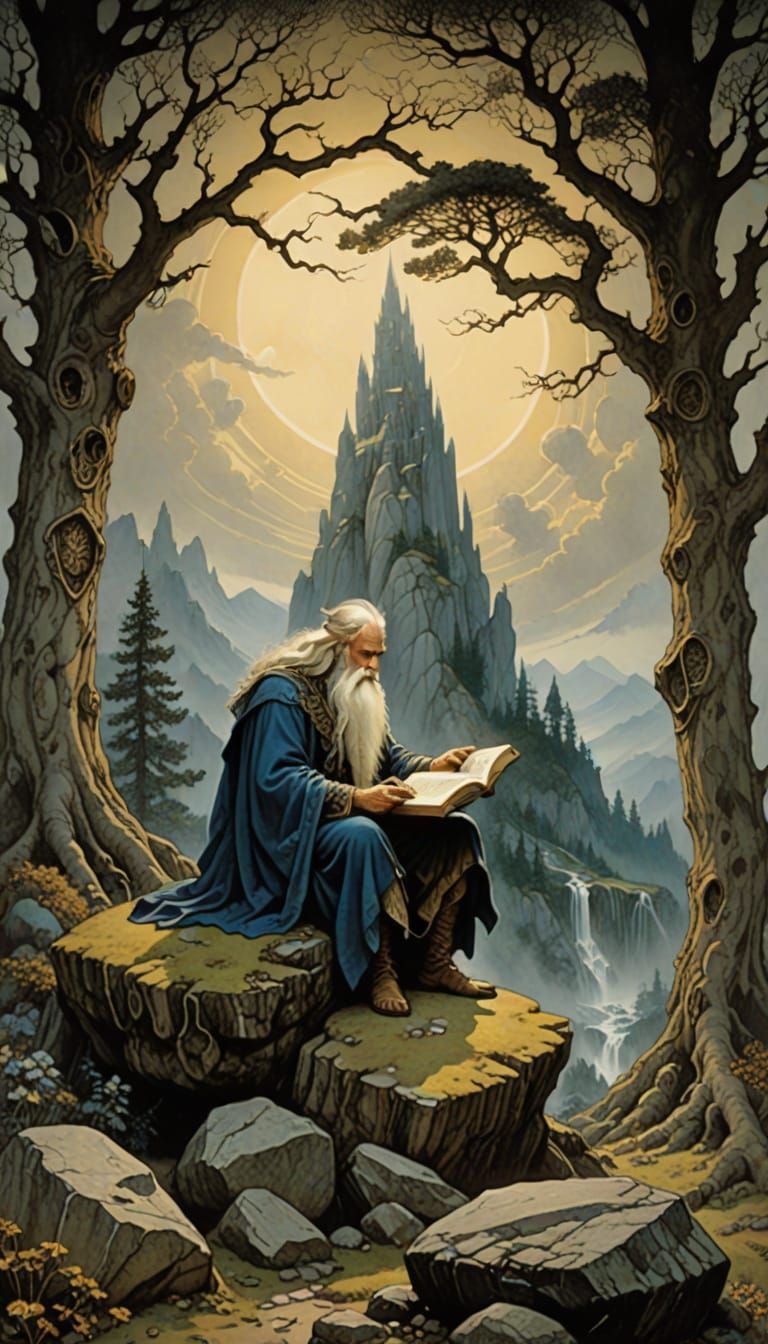 Odin's Book of Runestones: Fantasy Art Illustration