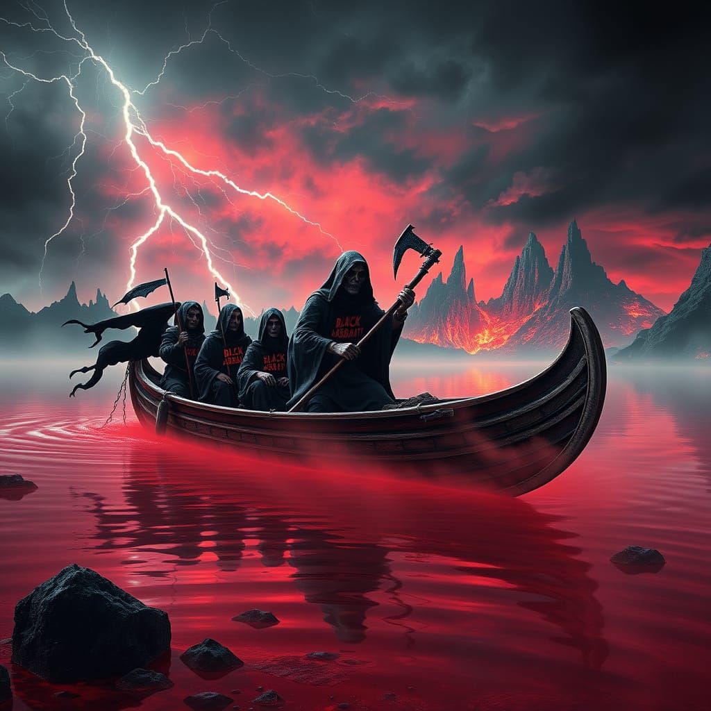 The Grim Reaper's Journey Across the Blood Lake