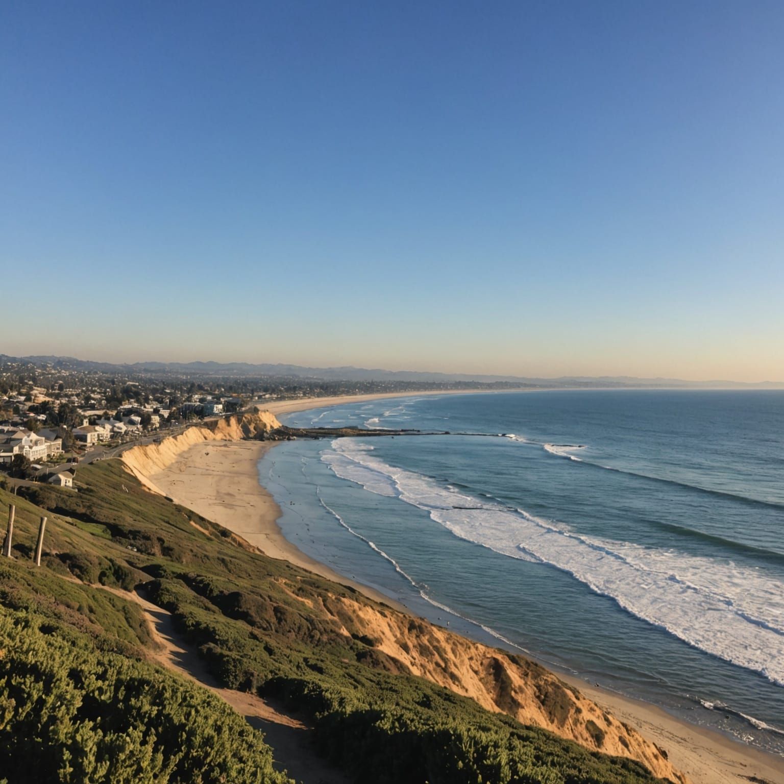 Surreal Coastal Cityscape at Sunset