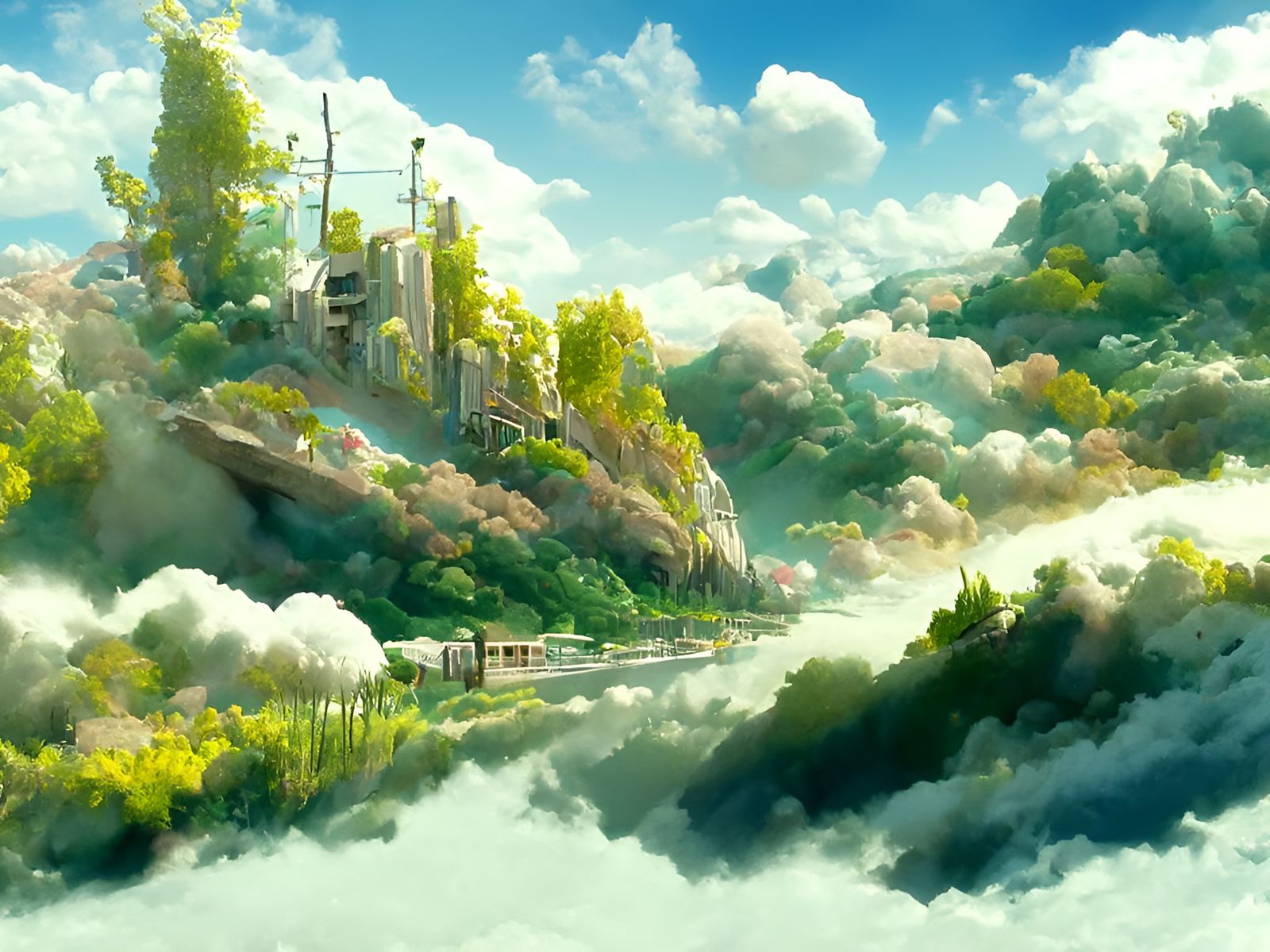 Anime Landscape Inspired by Miyazaki and Shinkai