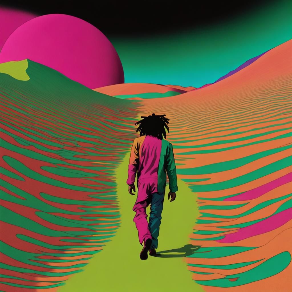 Surreal Walk Through a Retro Sci-Fi Planet