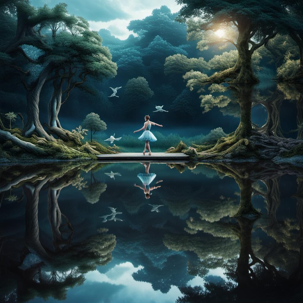 Dancer's Reflection: A Digital Matte Painting