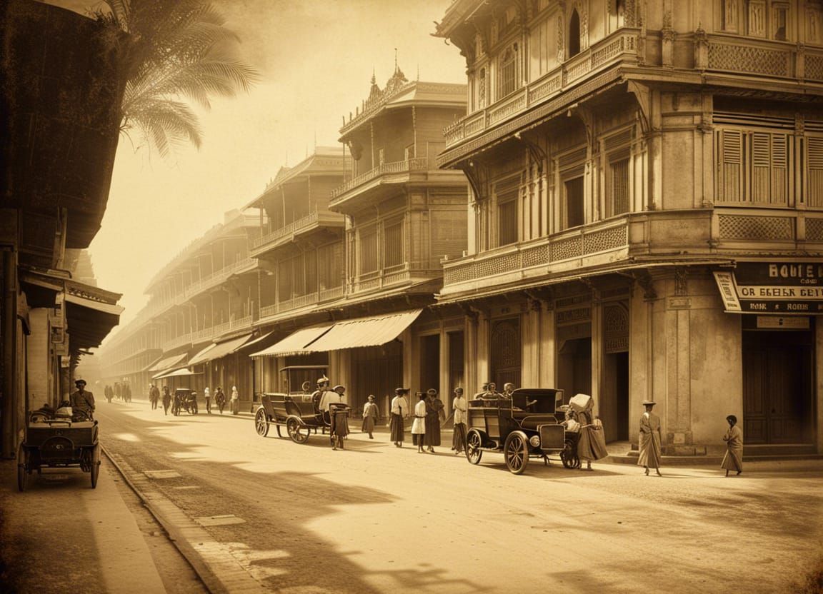 La Rue Ohier, Phnom Penh, 1800s Photograph
