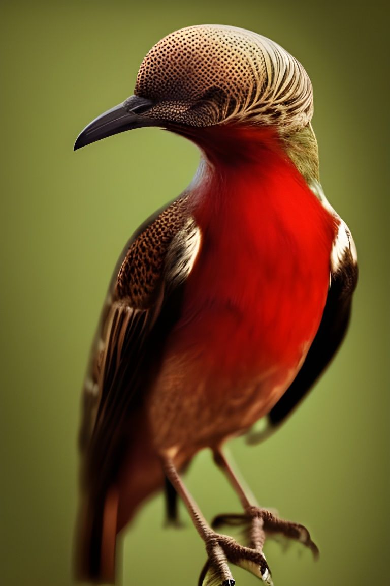 Bird Brain Portrait in Maximalist Style
