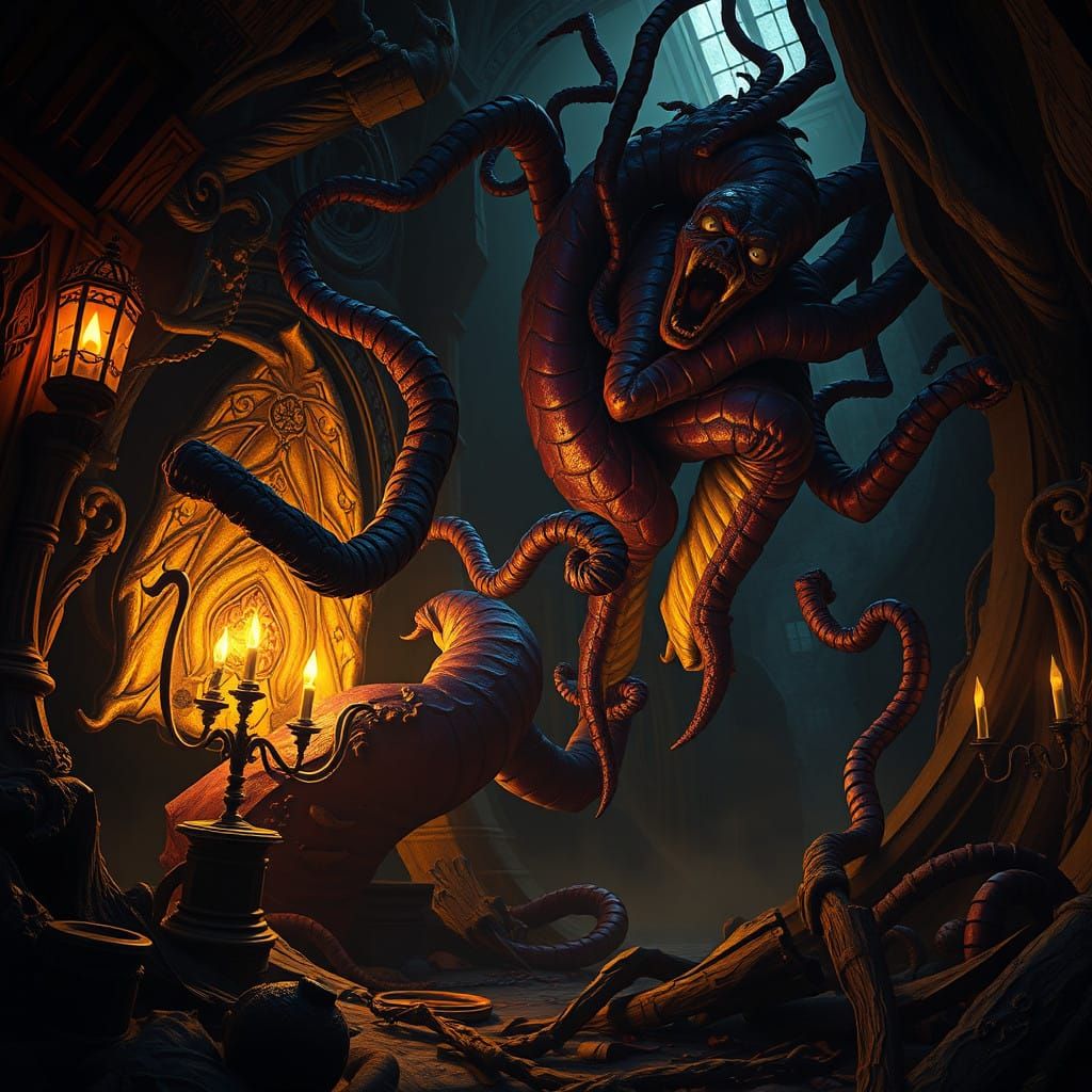 Surreal Dark Fantasy Nightmare Scene