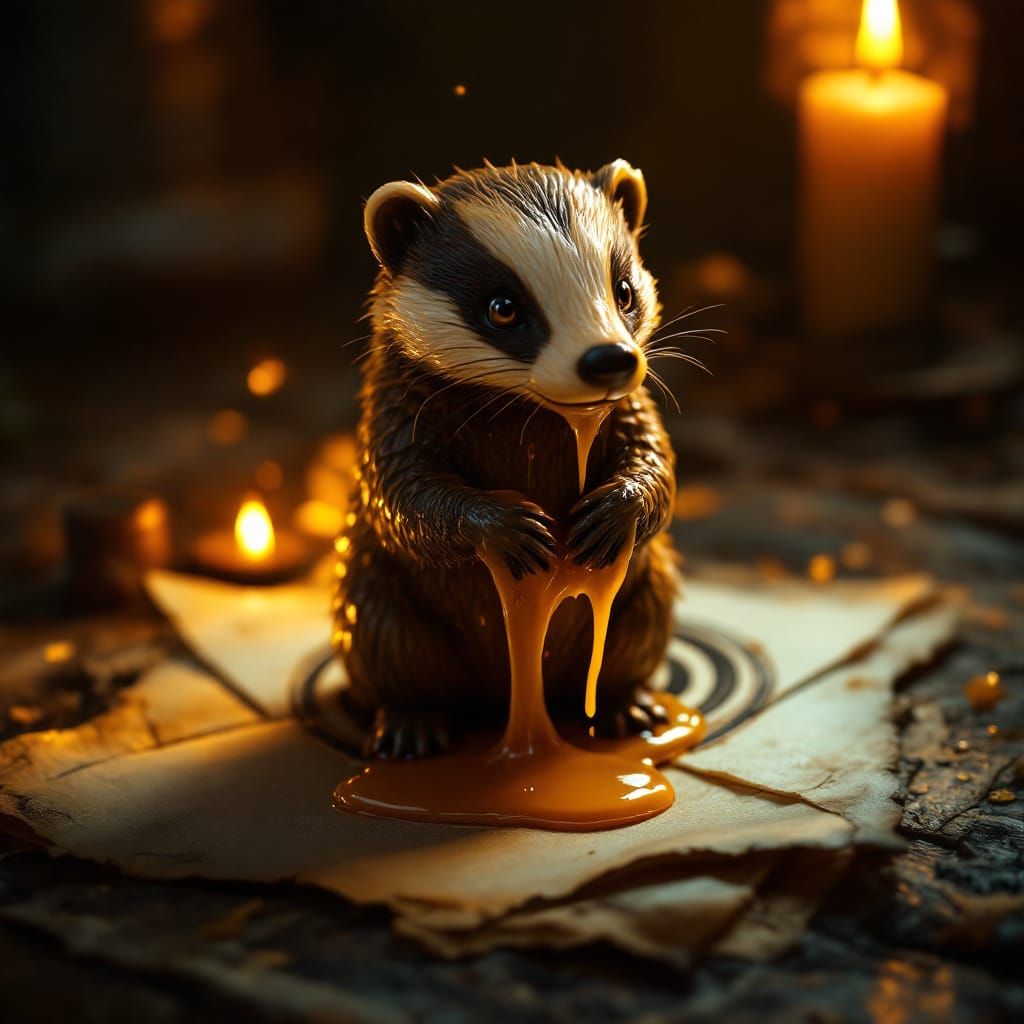 Melting Wax Badger on Ancient Parchment Sigil