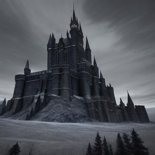 Grand Medieval Castle with Cracked Walls