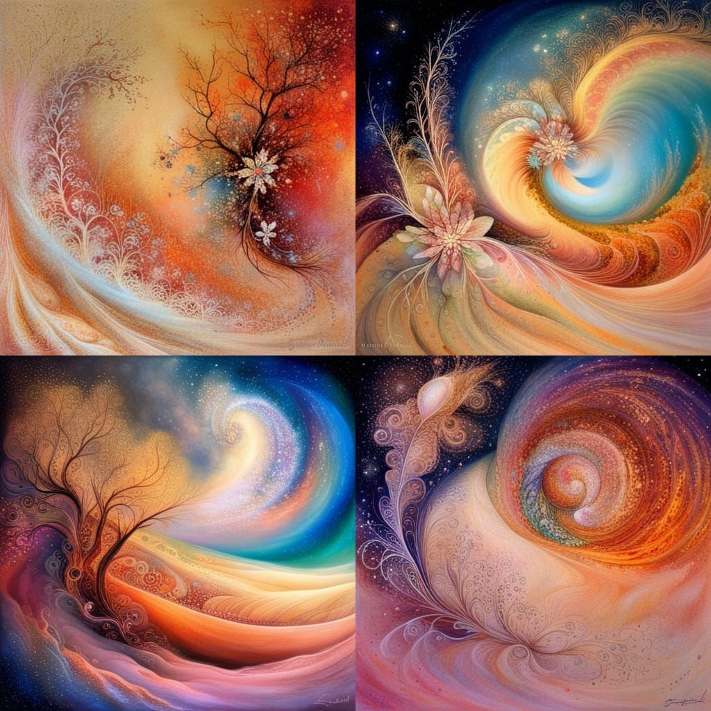 Fractal Sand Flowers in Susan Seddon Boulet Style