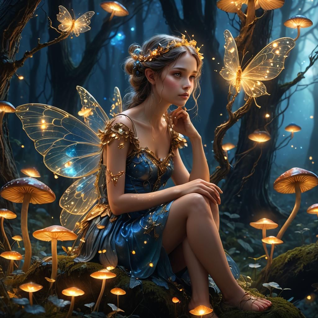 Fairy in Enchanted Forest: Digital Matte Painting
