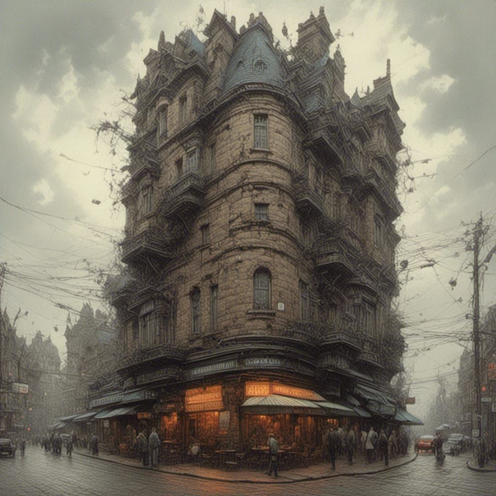 Urban Landscape in Oil Painting Style