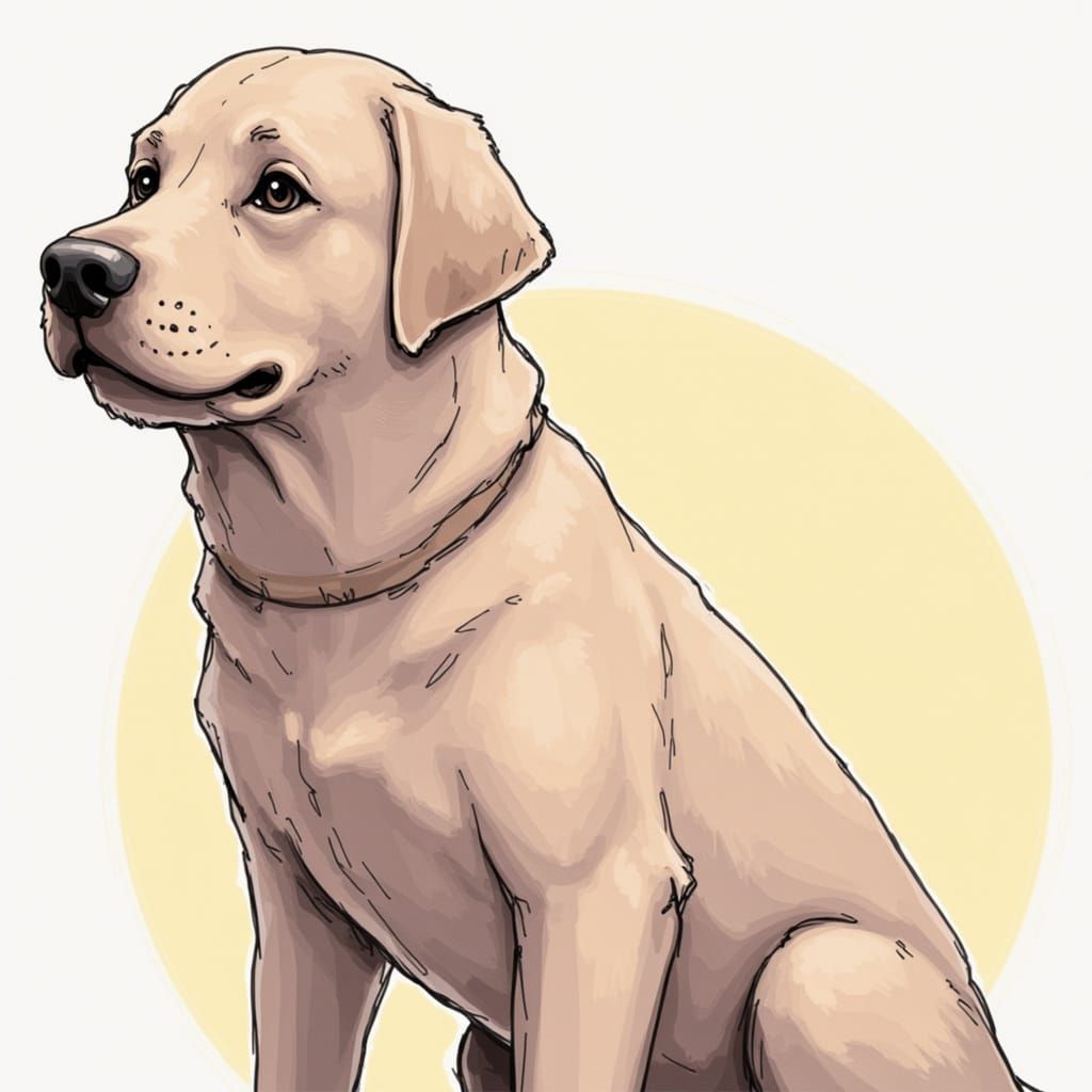 Labrador in Sepia Ink Punk Style