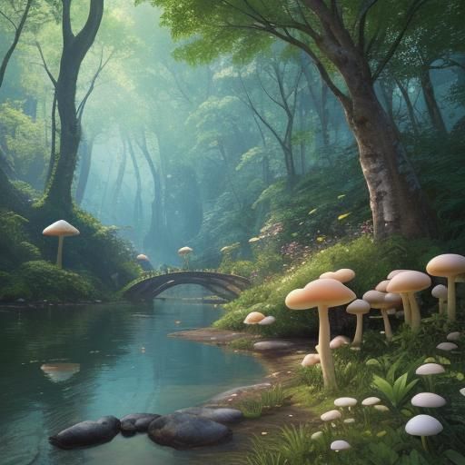 Lush Forest: A Magical Journey in Fantasy Concept Art