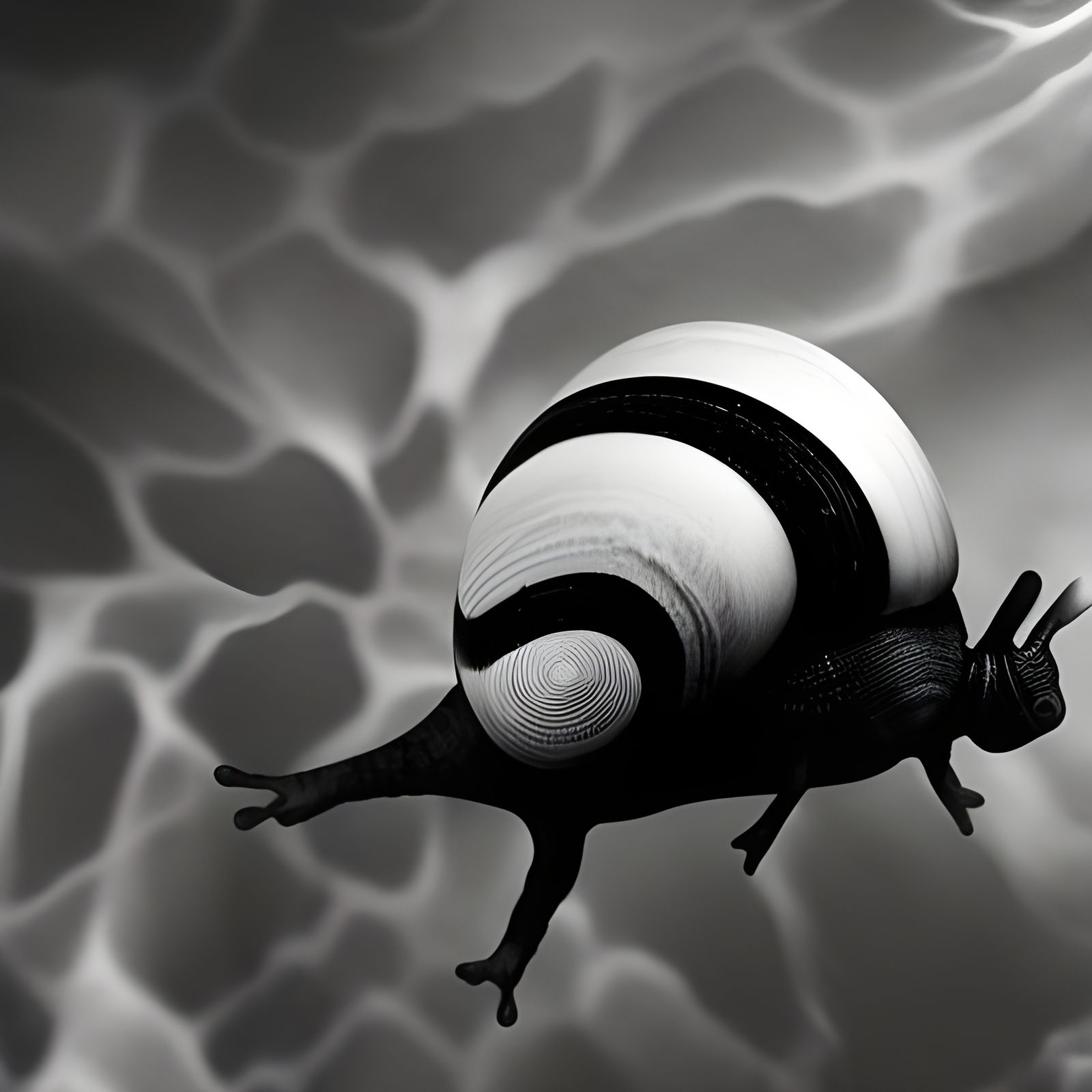 Checkered Snail Flies Through Space in 4K