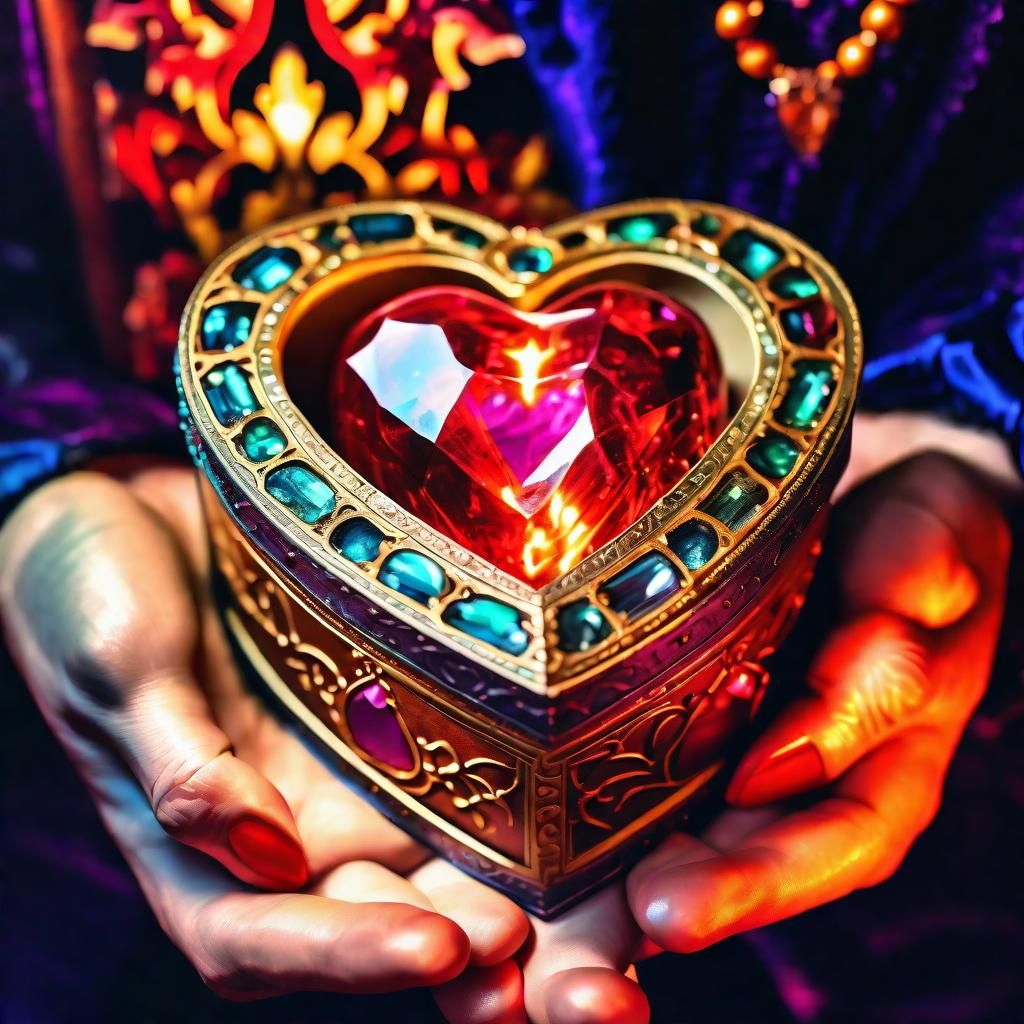 Bejeweled Heart Box in Woodsman's Hands