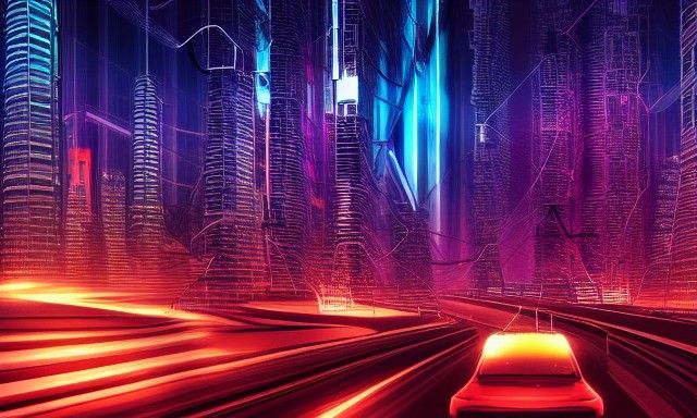 Vivid Cyberpunk City Cinematic Landscape