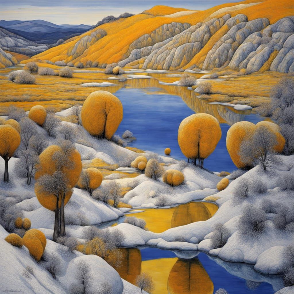 Vibrant Landscape in Oil Painting Style
