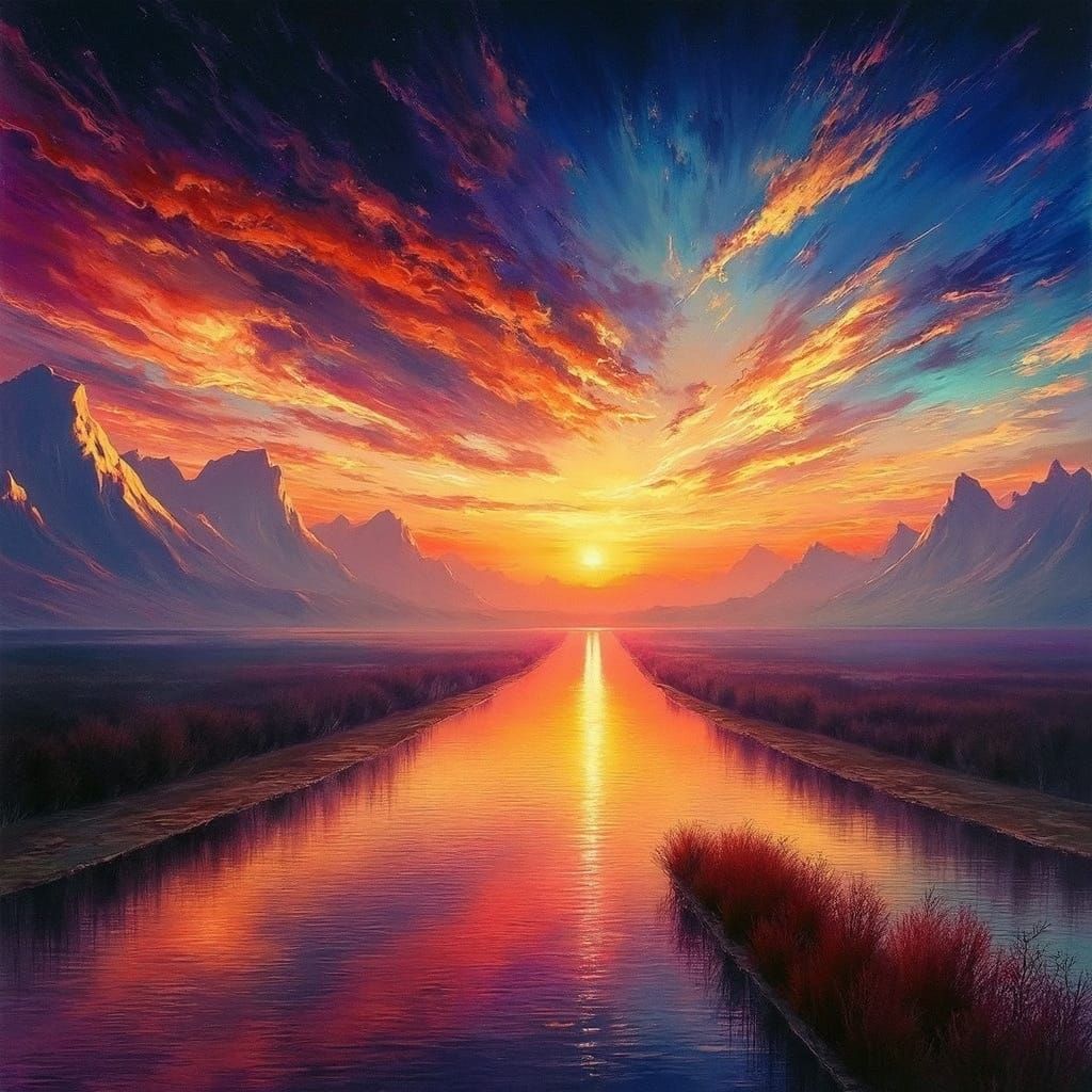 Glowing River Reflects Dreamlike Sunsets