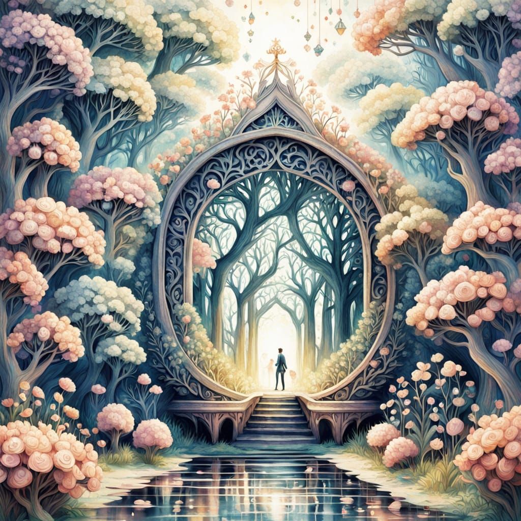 Enchanted Apple: A Whimsical Watercolor Fantasy