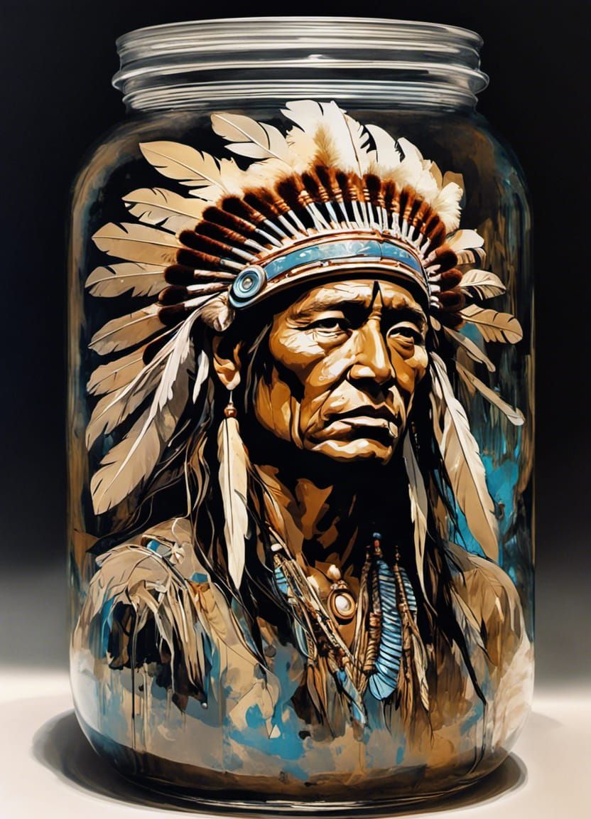 Indian chief in a jar